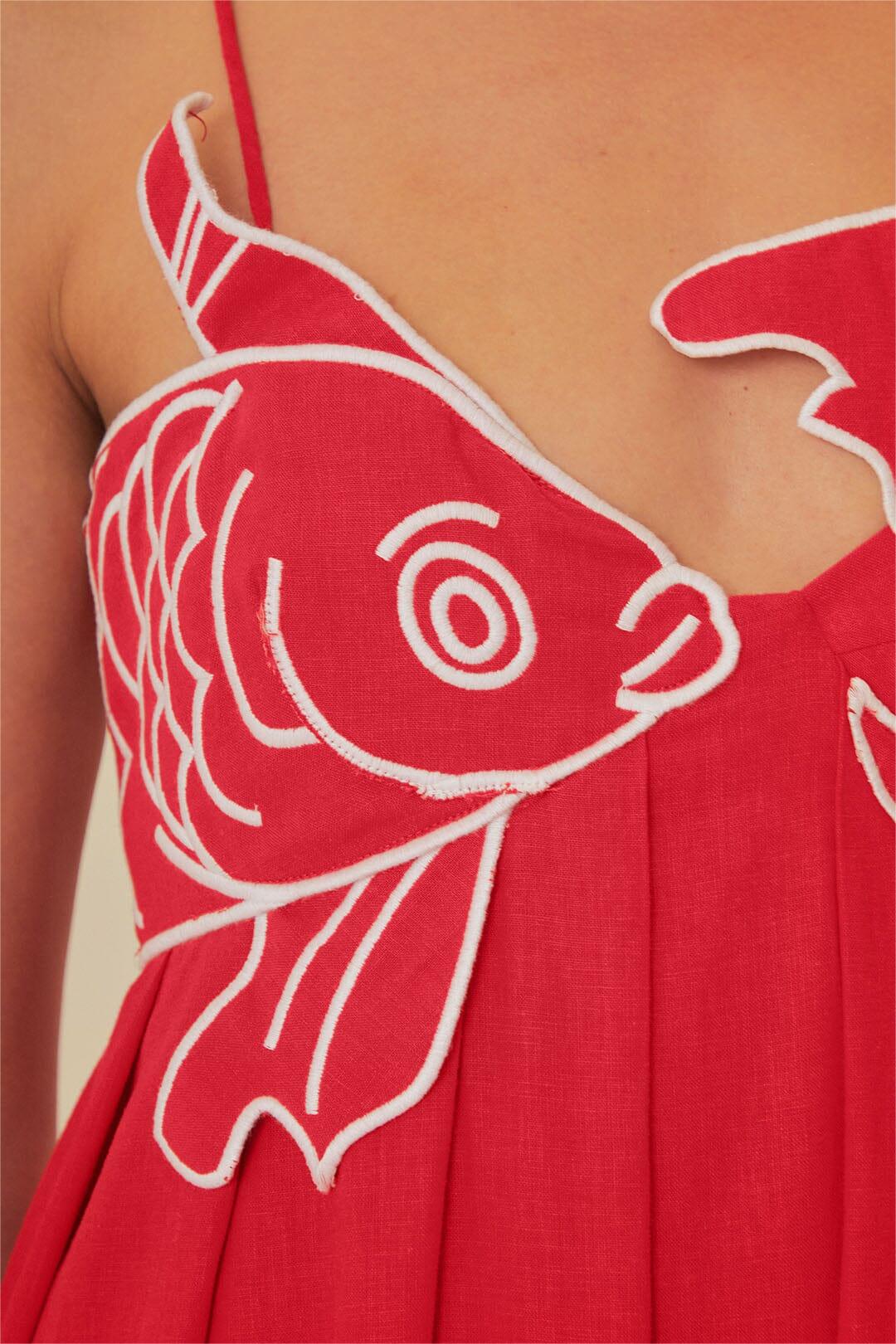 Vestido largo lencero con espalda descubierta y bordado 