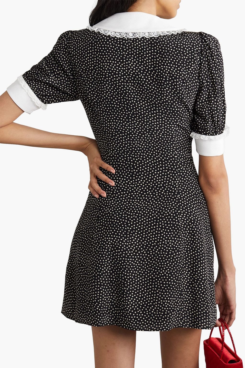 Minivestido con encaje de lunares 