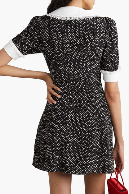 Minivestido con encaje de lunares 