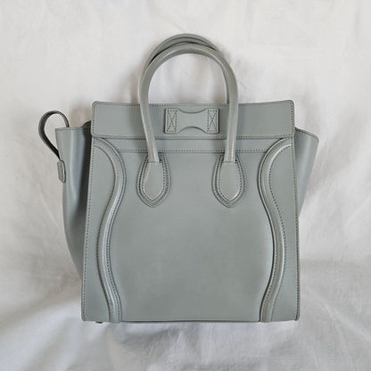 Celine Grey Leather Mini Luggage Tote
