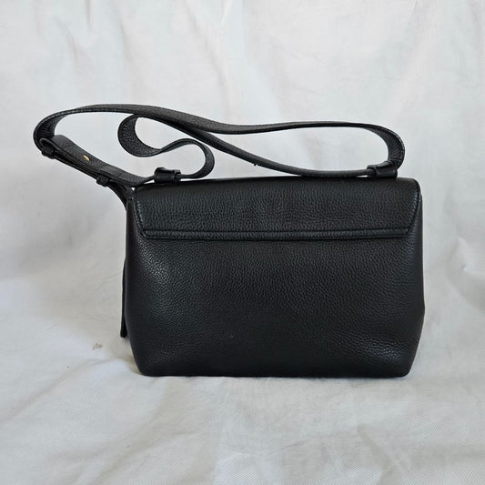 Gucci Black Leather Large GG Marmont Shoulder Bag