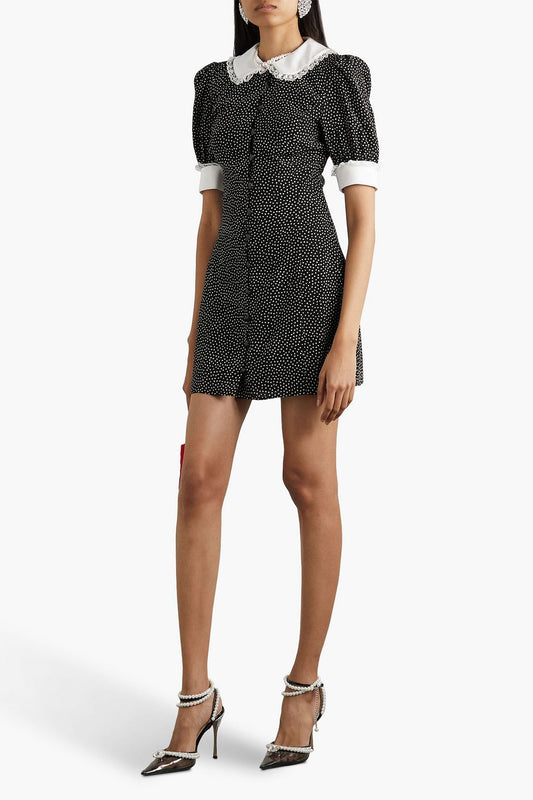 Minivestido con encaje de lunares 