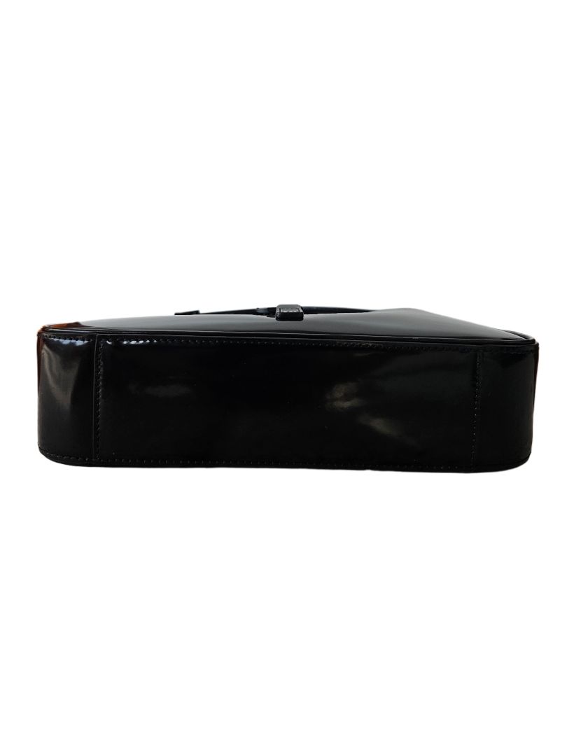 Saint Laurent Black Le 5 A 7 Hobo Patent Leather Bag