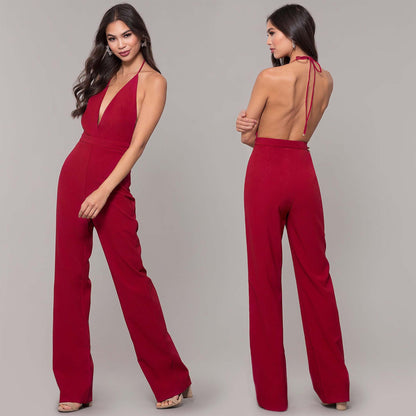 Mono sin espalda Primavera Verano Ropa de mujer Mono con tirantes sin espalda Mono de mujer