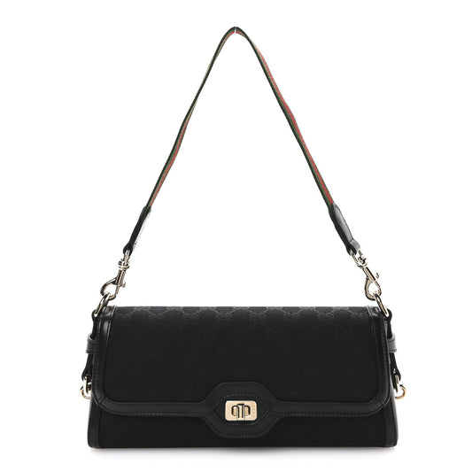 GG Monogram Small Luce Shoulder Bag Black