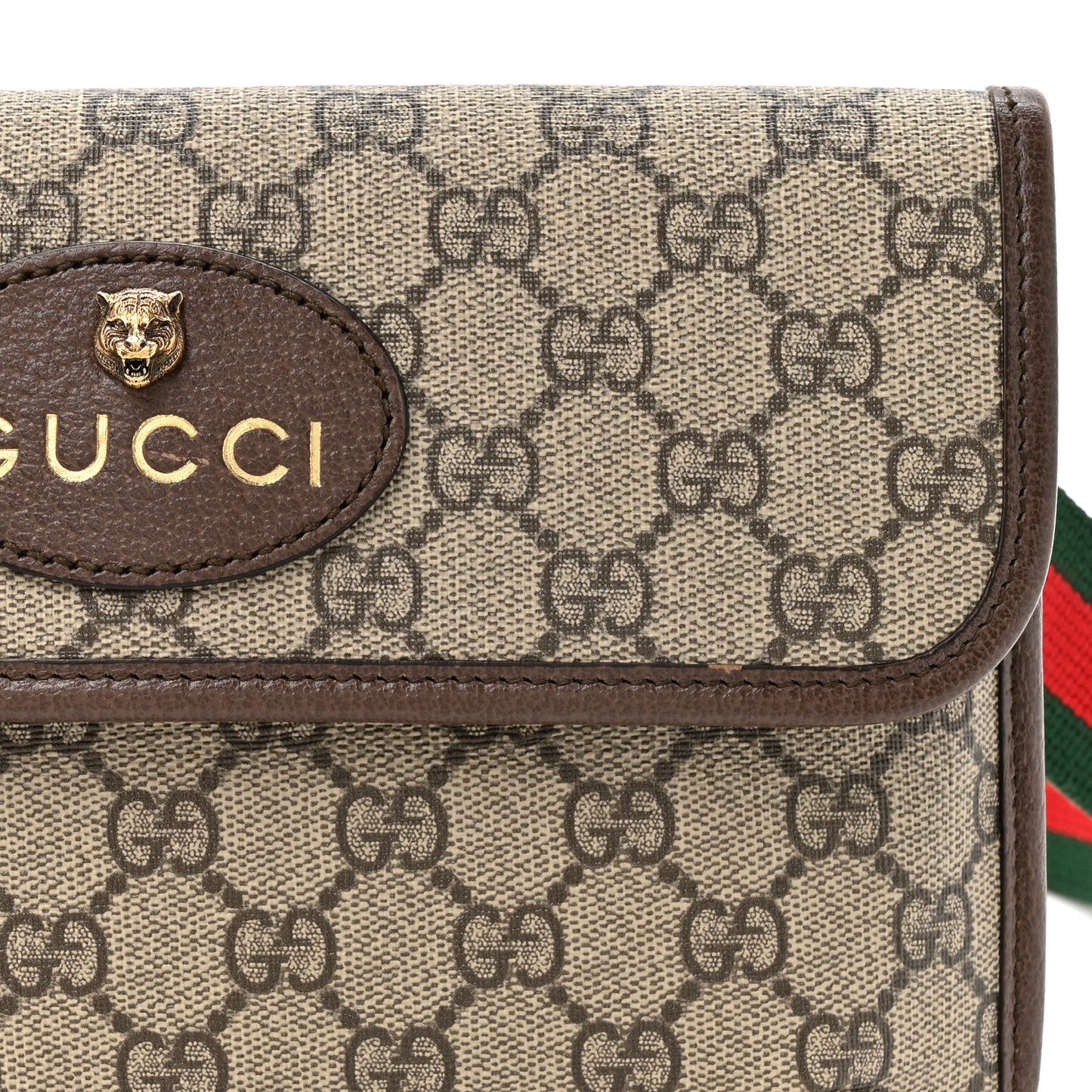 GG Supreme Monogram Neo Vintage Web Belt Bag Brown