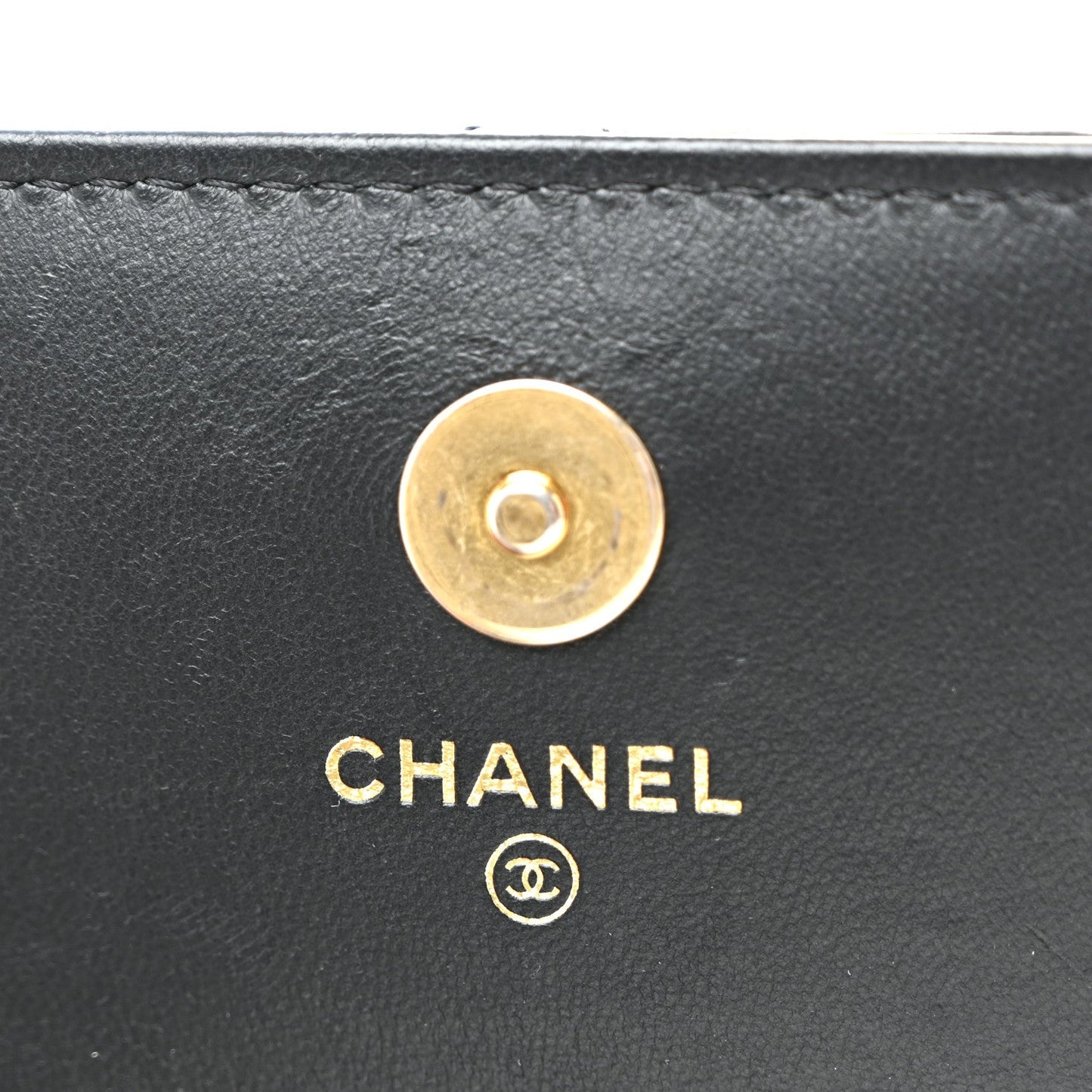 Lambskin Enamel Quilted Pending CC Flap Belt Bag Black