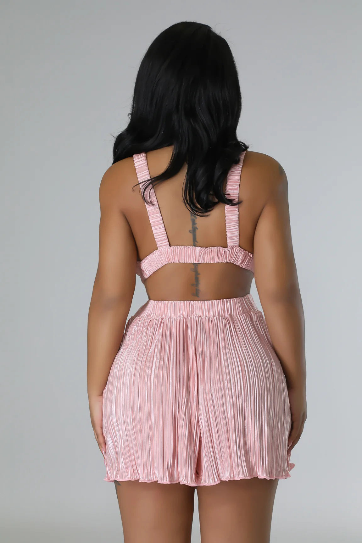 Mono de verano sexy sin mangas con cuello en V y tirantes plegables para mujer