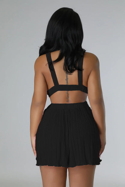 Mono de verano sexy sin mangas con cuello en V y tirantes plegables para mujer