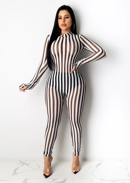 Pantalones casuales a rayas de Sudáfrica, mono elástico con costuras de malla arcoíris sexys y leggings