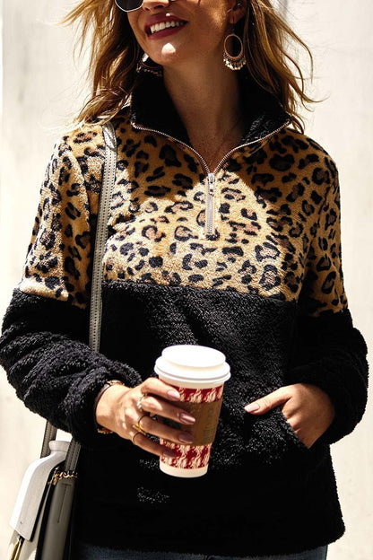 Leopard Stitching Tops