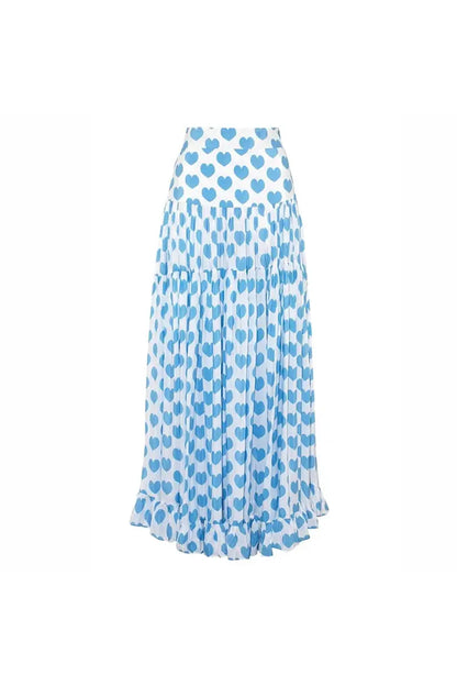 Heart Print Skirted Bikini Vacation Set