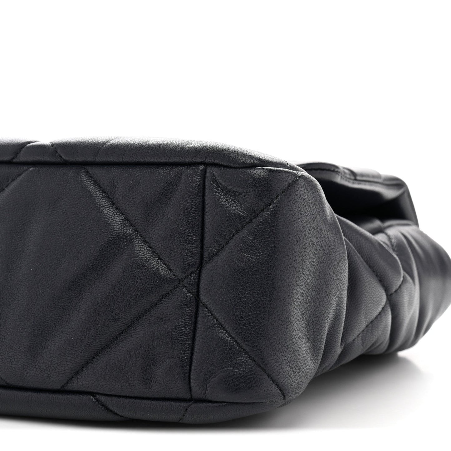 Goatskin Quilted Large Chanel 19 Flap Navy Blue