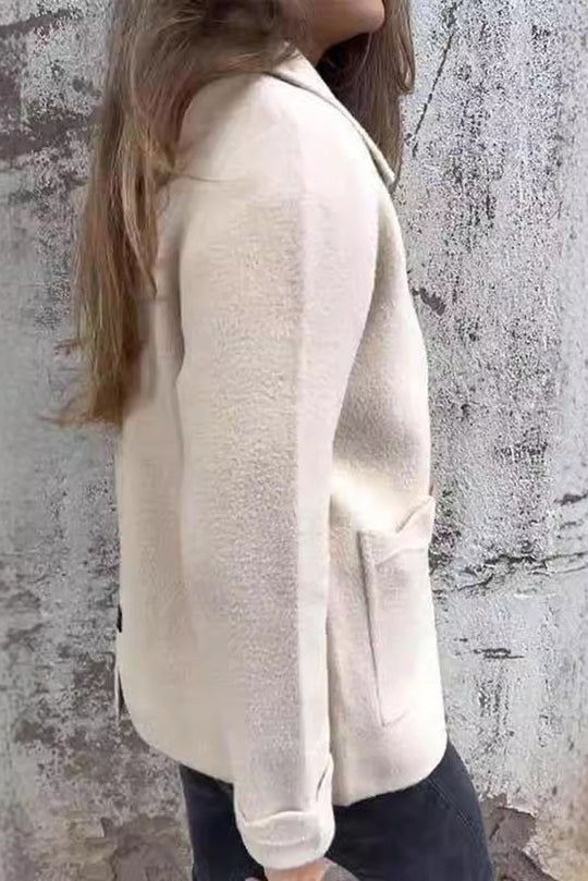 Chaqueta informal con bolsillo y cremallera de solapa de color liso