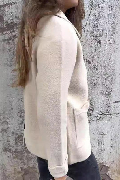 Chaqueta informal con bolsillo y cremallera de solapa de color liso