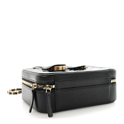 Caviar Quilted Medium CC Filigree Vanity Case Black