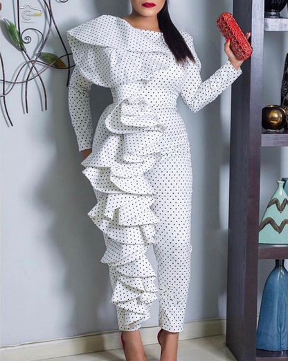 High Waist Polka Dot Jumpsuit
