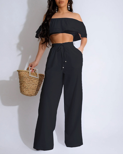 Ruffled Trouser Suit