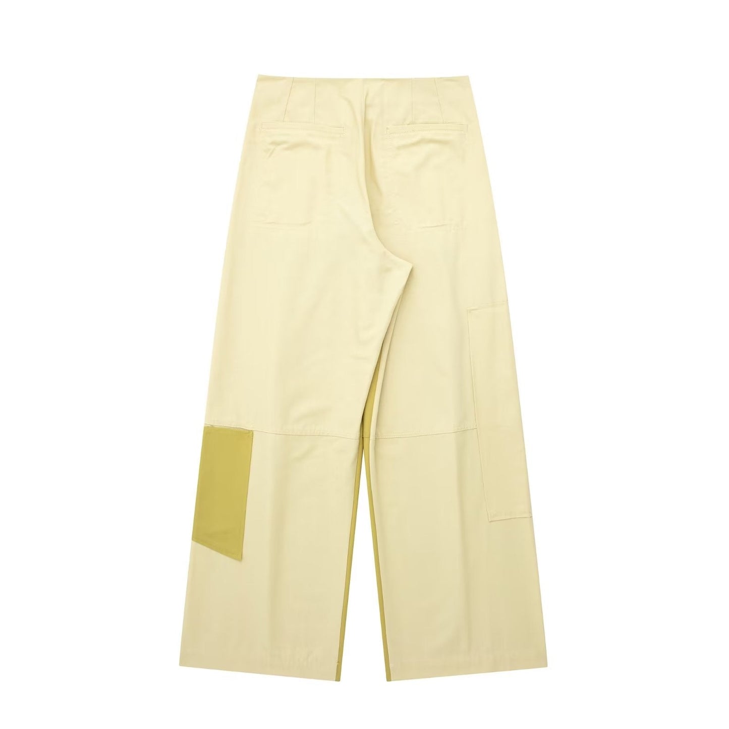 Gabardina de retazos de tela, camisa corta, falda de retazos, decoración de bolsillo, pantalón ajustado, traje para mujer