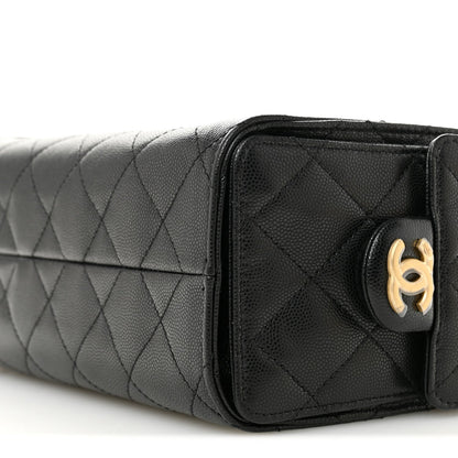 Caviar Quilted Mini Chanel 25 Handbag Black