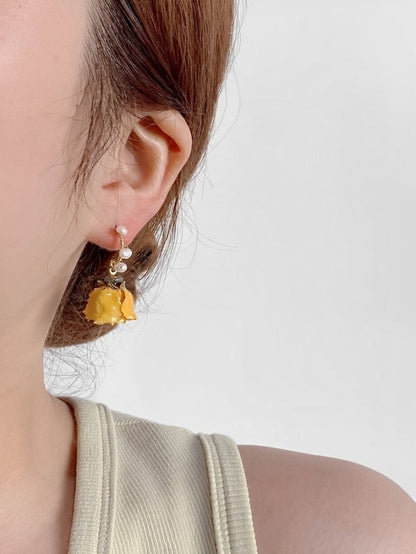 Pendientes de rosa naranja - Hannah 