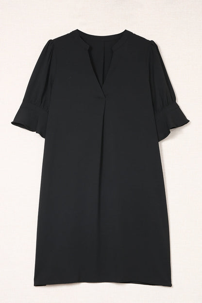 Vestido camisero de color liso para mujer, primavera verano, color liso, sencillo, informal, de seda helada, arrugado.