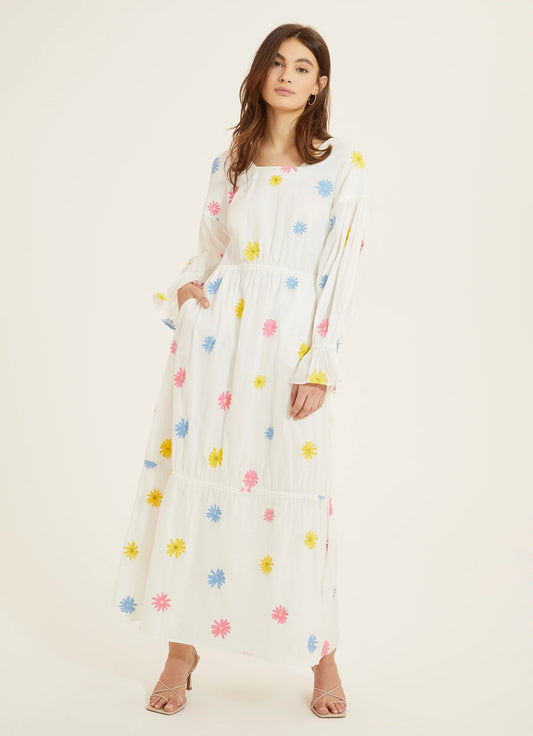 Women New Summer Casual Elegant Cotton Embroidered Regular Dress