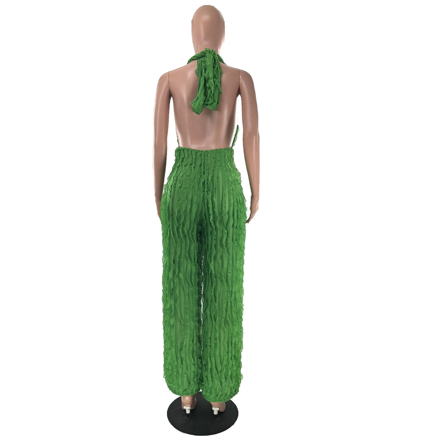 Mono sexy de cintura alta con estampado de ondas para mujer, primavera y verano