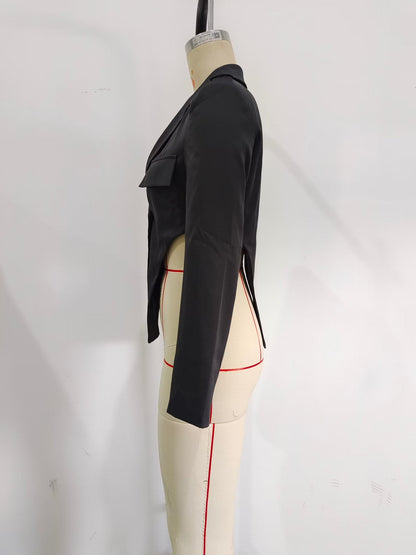 Conjuntos de mujer con recortes, top de cintura alta, diseño plisado, pantalones de trabajo