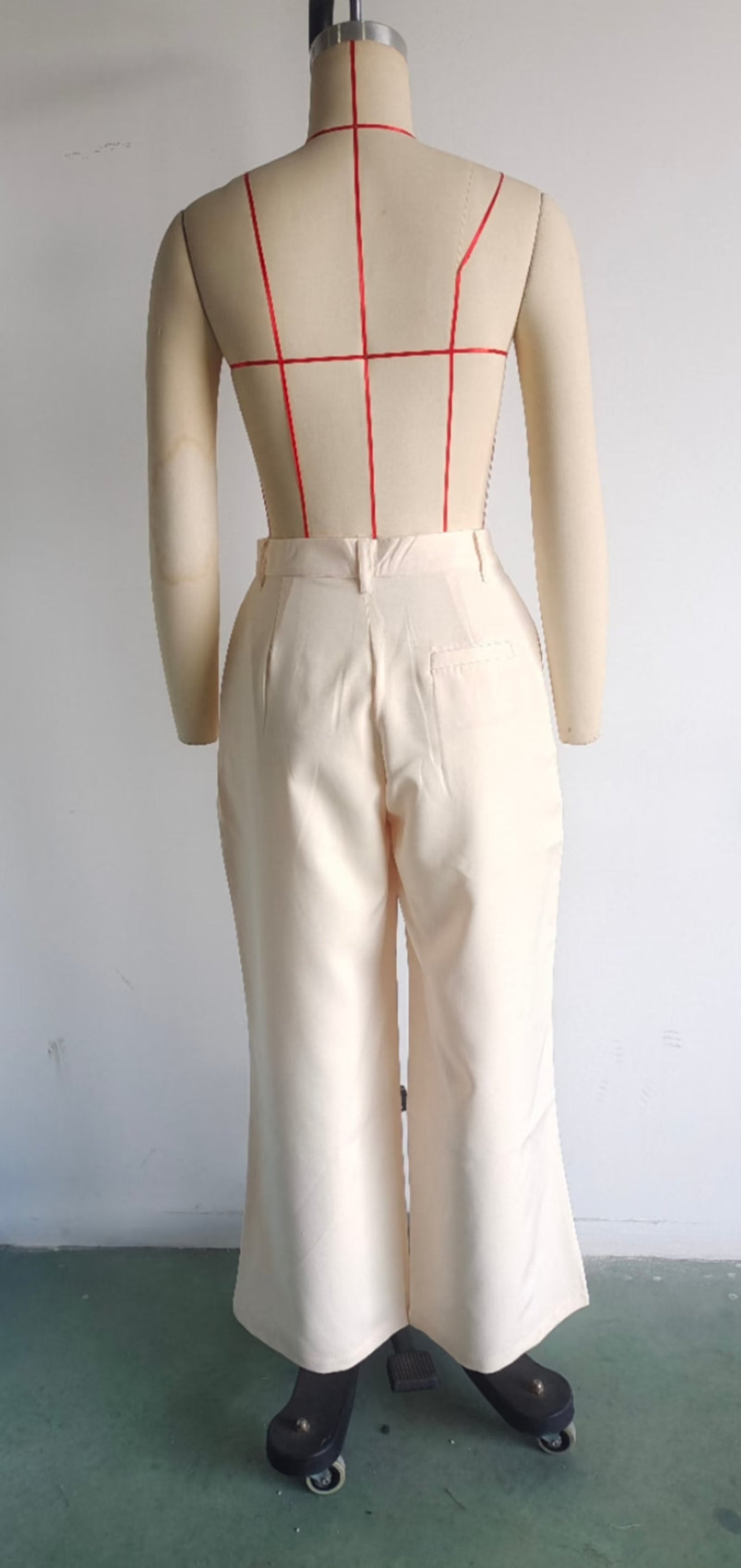 Conjuntos de mujer con recortes, top de cintura alta, diseño plisado, pantalones de trabajo