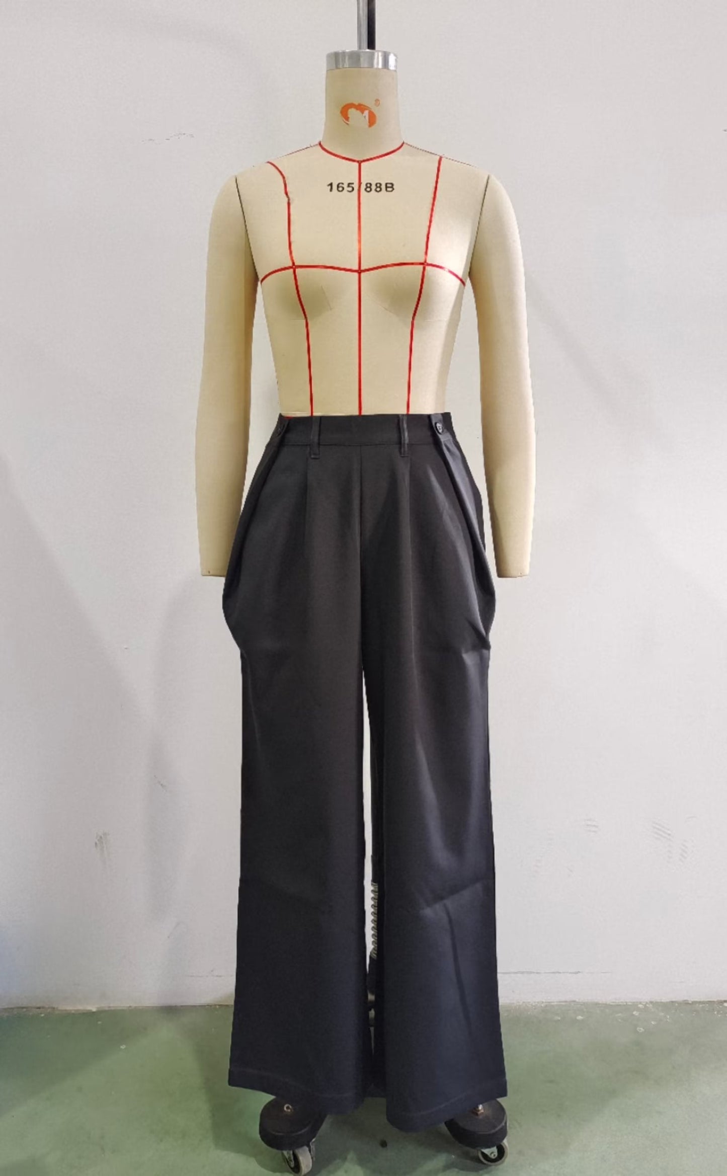 Conjuntos de mujer con recortes, top de cintura alta, diseño plisado, pantalones de trabajo