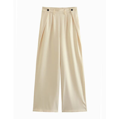 Conjuntos de mujer con recortes, top de cintura alta, diseño plisado, pantalones de trabajo