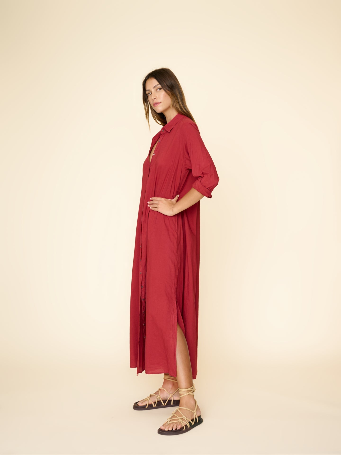 Vestido camisero de manga larga con solapa y botonadura sencilla para mujer, nuevo para primavera y otoño
