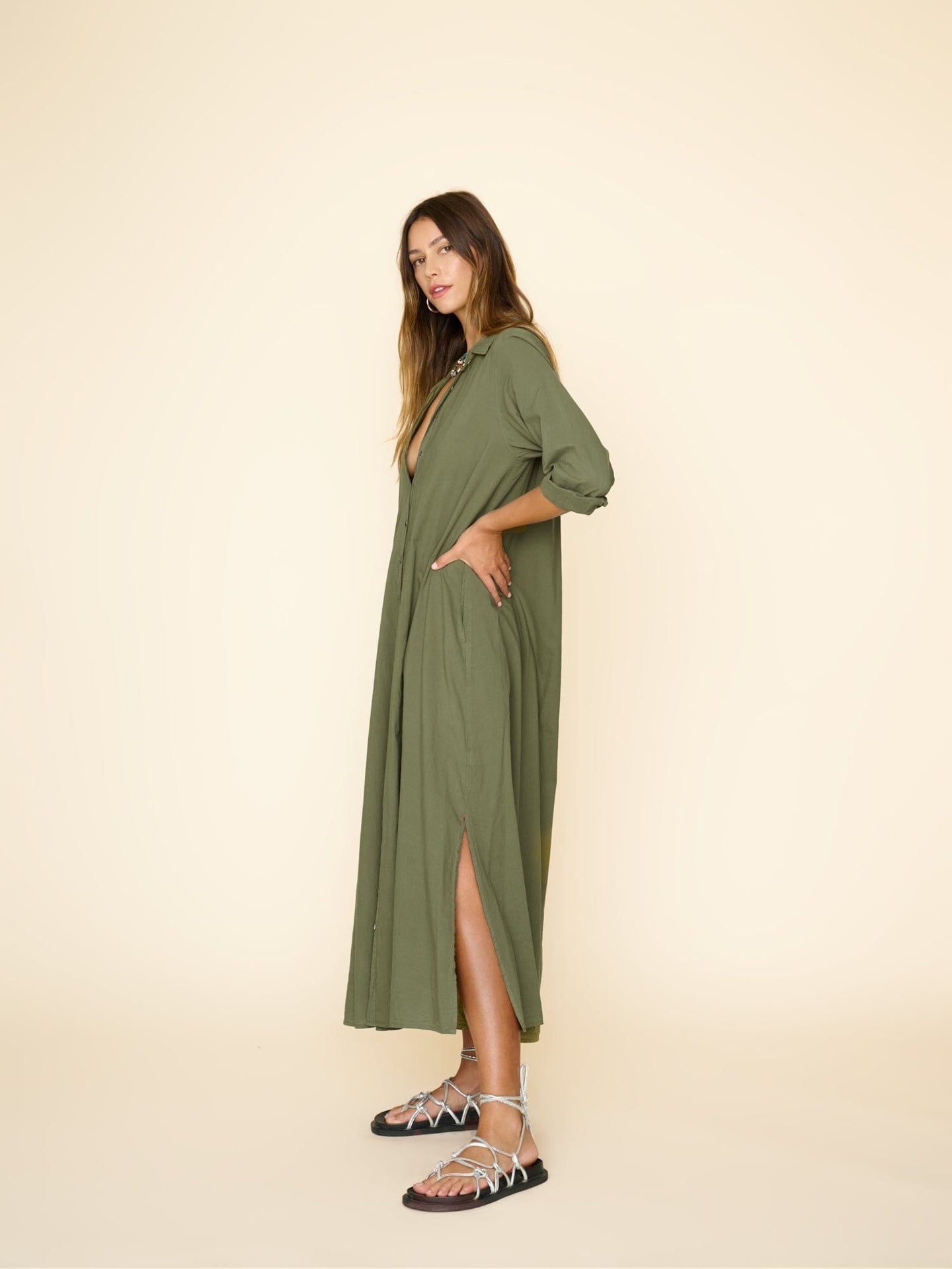 Vestido camisero de manga larga con solapa y botonadura sencilla para mujer, nuevo para primavera y otoño