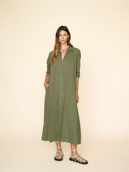 Vestido camisero de manga larga con solapa y botonadura sencilla para mujer, nuevo para primavera y otoño