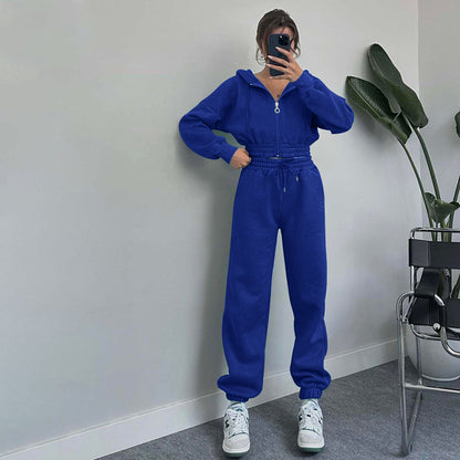 Suéteres ajustados con cremallera y capucha para mujer, ropa informal para hacer ejercicio, otoño e invierno