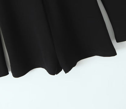 Mono corto ajustado de manga larga con cremallera y pantalones cortos de verano para mujer