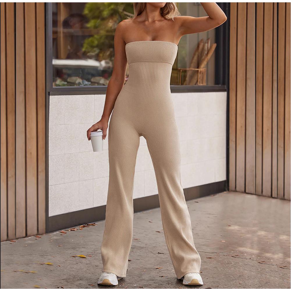 Traje de baño de una pieza ajustado sin tirantes para mujer, para yoga, baile, deportes, fitness, cadera y altavoz