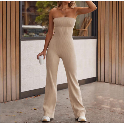 Traje de baño de una pieza ajustado sin tirantes para mujer, para yoga, baile, deportes, fitness, cadera y altavoz