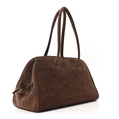 Suede Crocodile Embossed Le Turismo Dark Brown