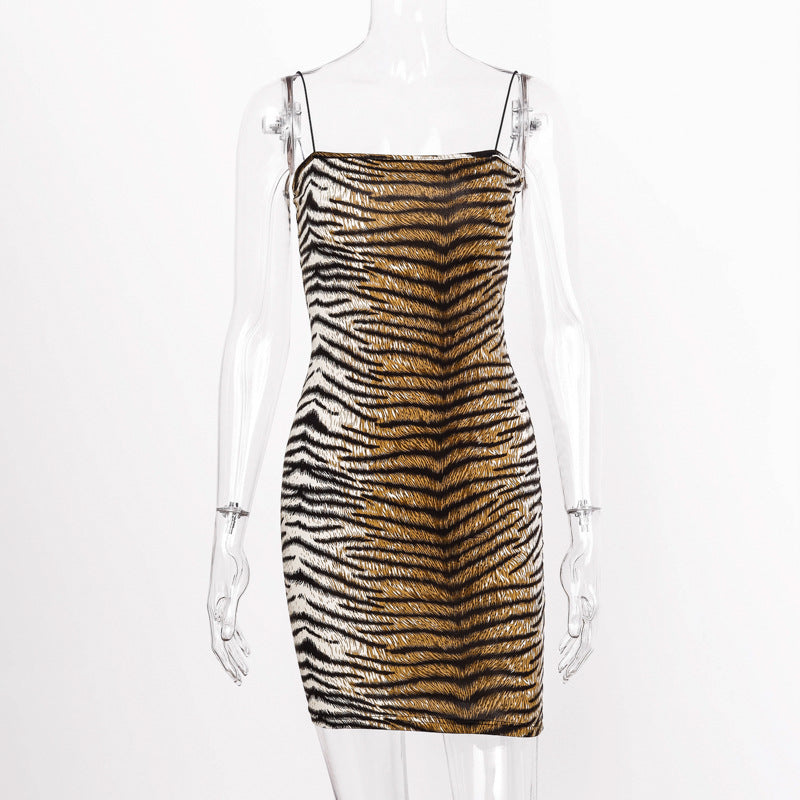 Vestido lencero con estampado de leopardo para mujer
