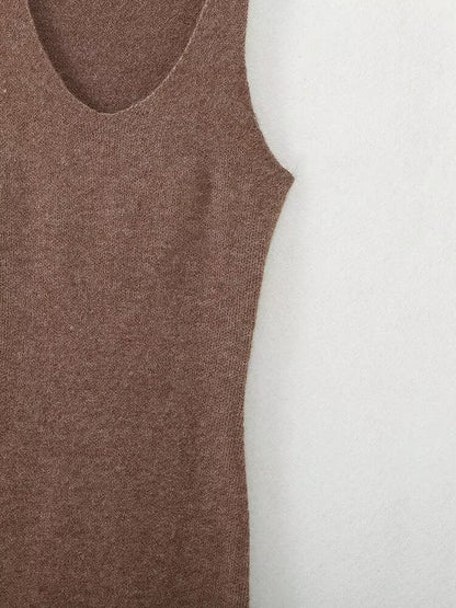 Winter Women Clothing Solid Color Slim Fit Slimming Spaghetti Straps Vest