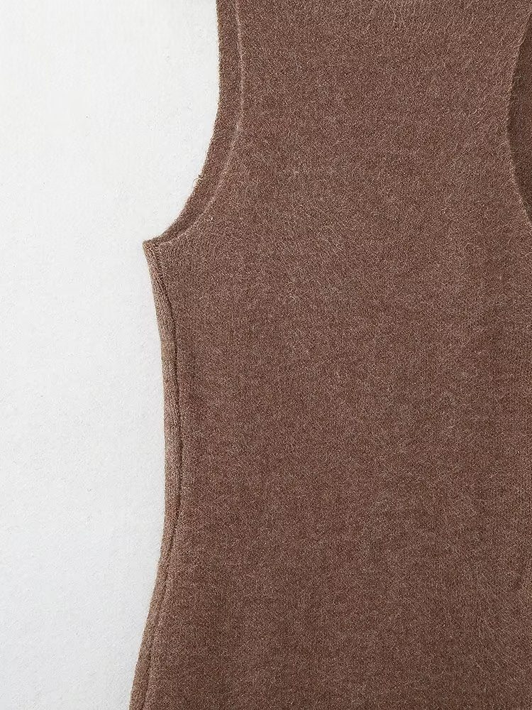 Winter Women Clothing Solid Color Slim Fit Slimming Spaghetti Straps Vest