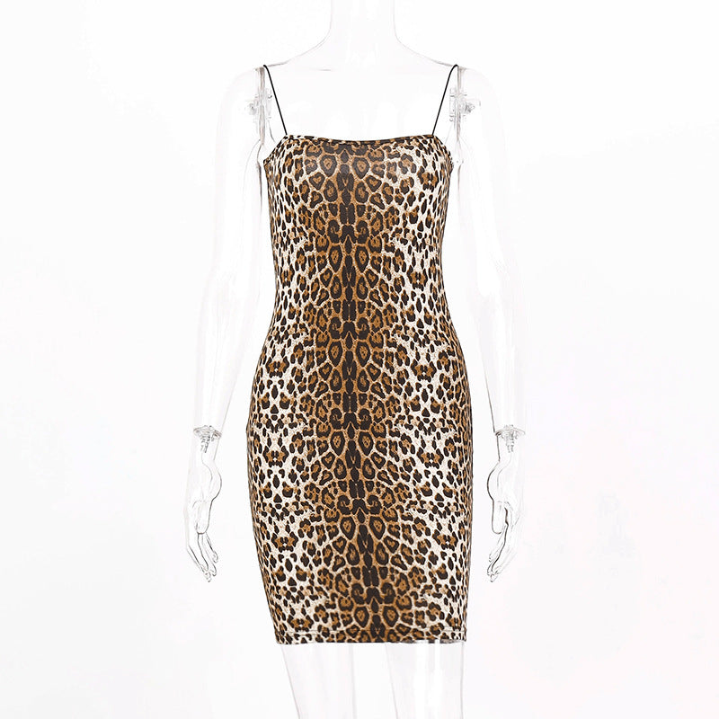 Vestido lencero con estampado de leopardo para mujer
