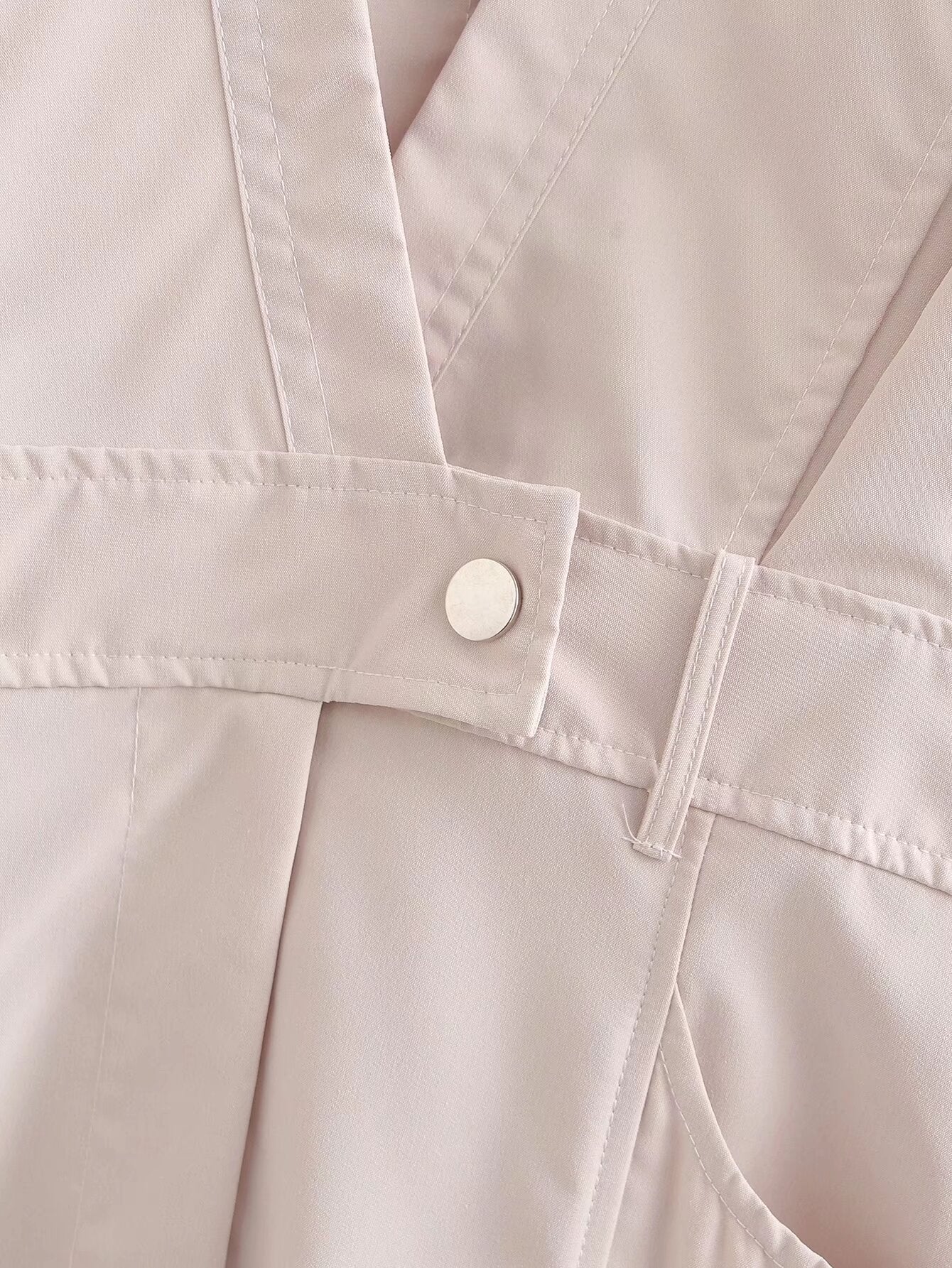 Vestido de manga larga con cuello en V y color liso para mujer de primavera