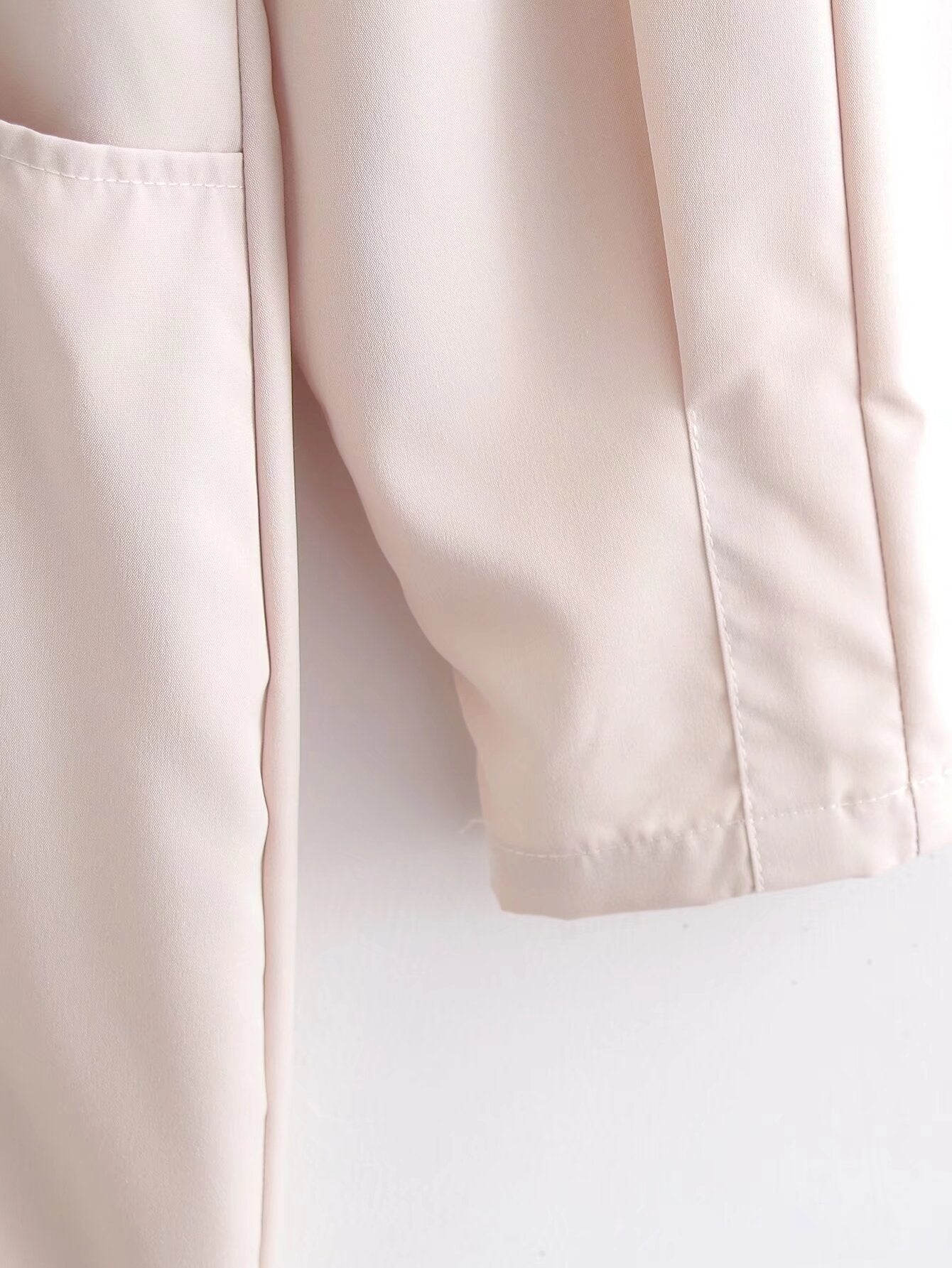 Vestido de manga larga con cuello en V y color liso para mujer de primavera