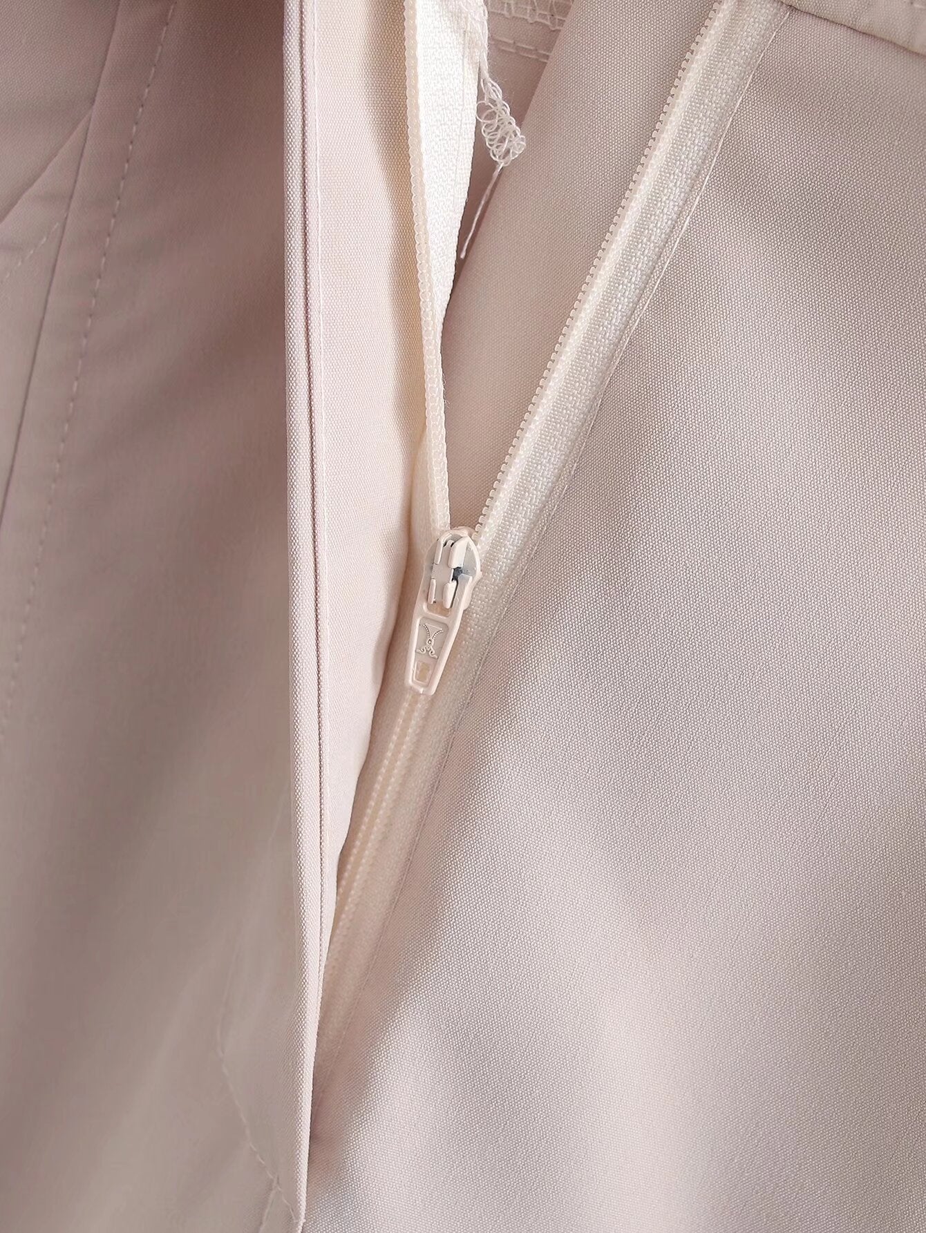 Vestido de manga larga con cuello en V y color liso para mujer de primavera