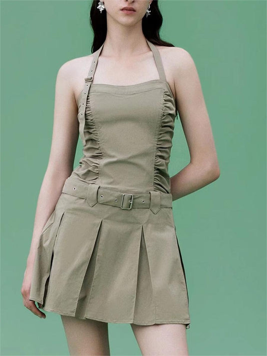 Vestido plisado de primavera para mujer