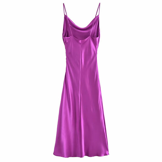 Summer Women Clothing Sling Pleated Design Inner Underwear Backless Dress