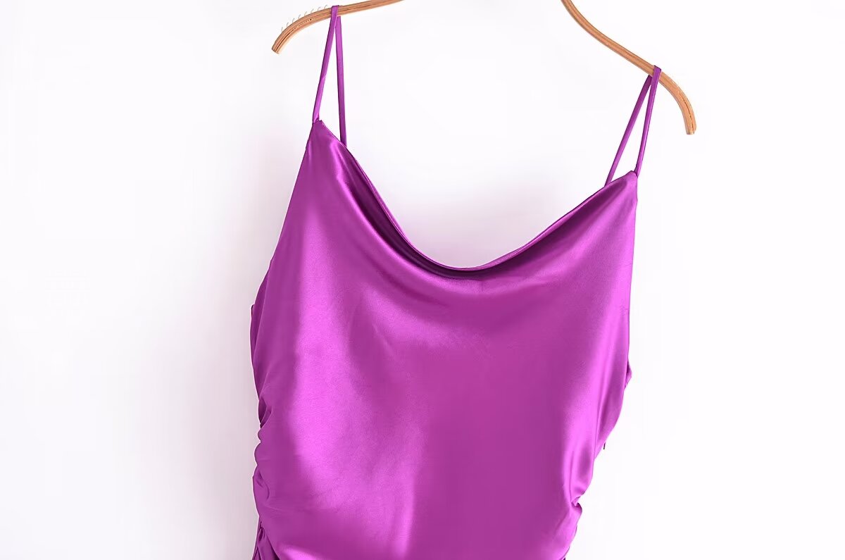 Ropa de verano para mujer, diseño plisado, ropa interior, vestido sin espalda